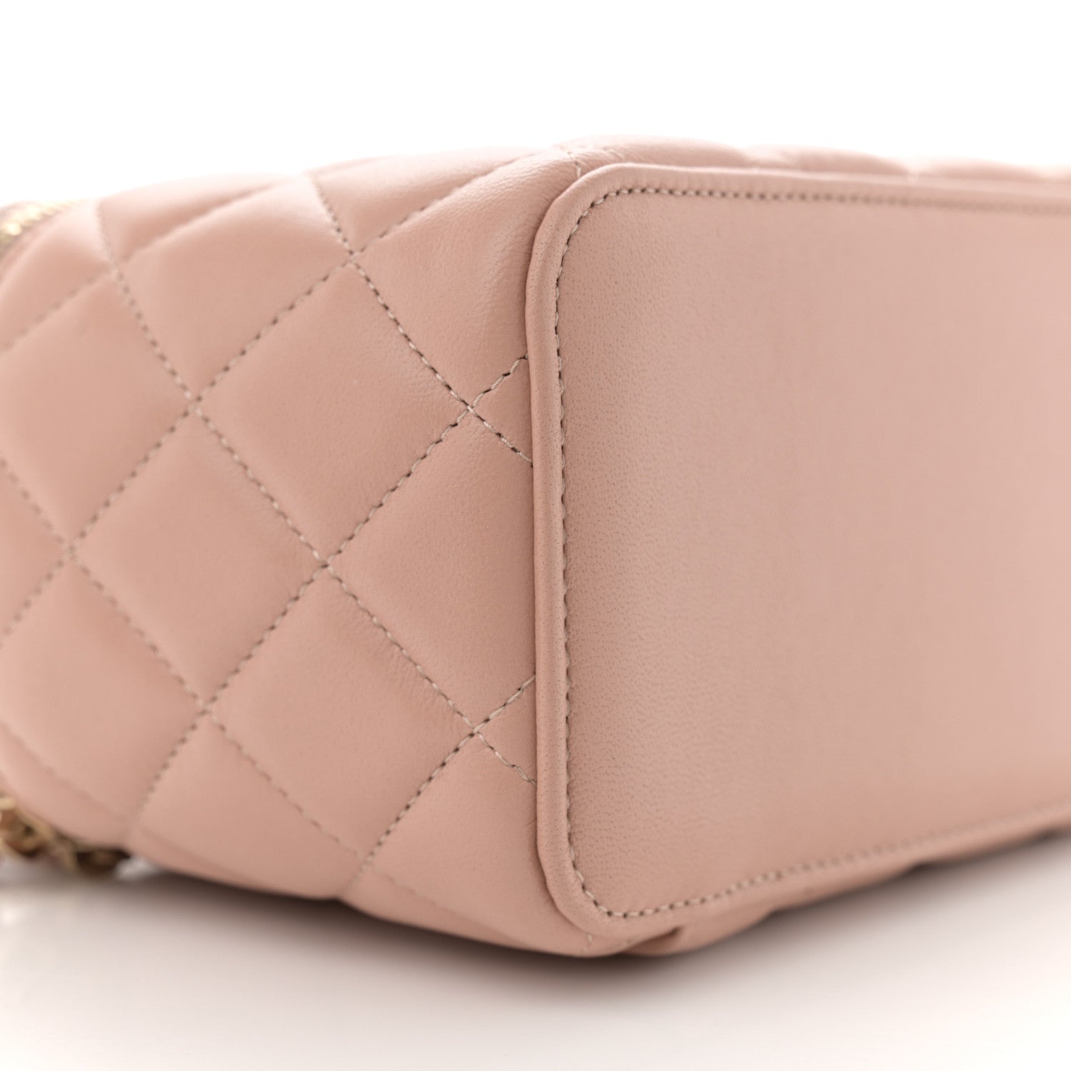 Chanel Lambskin Quilted Small Top Handle Vanity Case With Chain Beige 9 of 11
