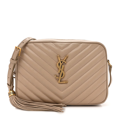 Saint Laurent Calfskin Matelasse Monogram Lou Camera Bag Dark Beige 1 of 10