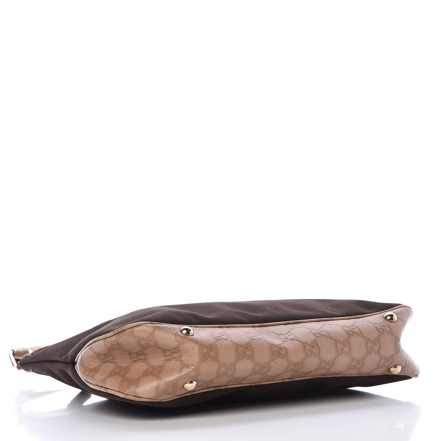 Guccissima Trim Canvas Hobo Brown
