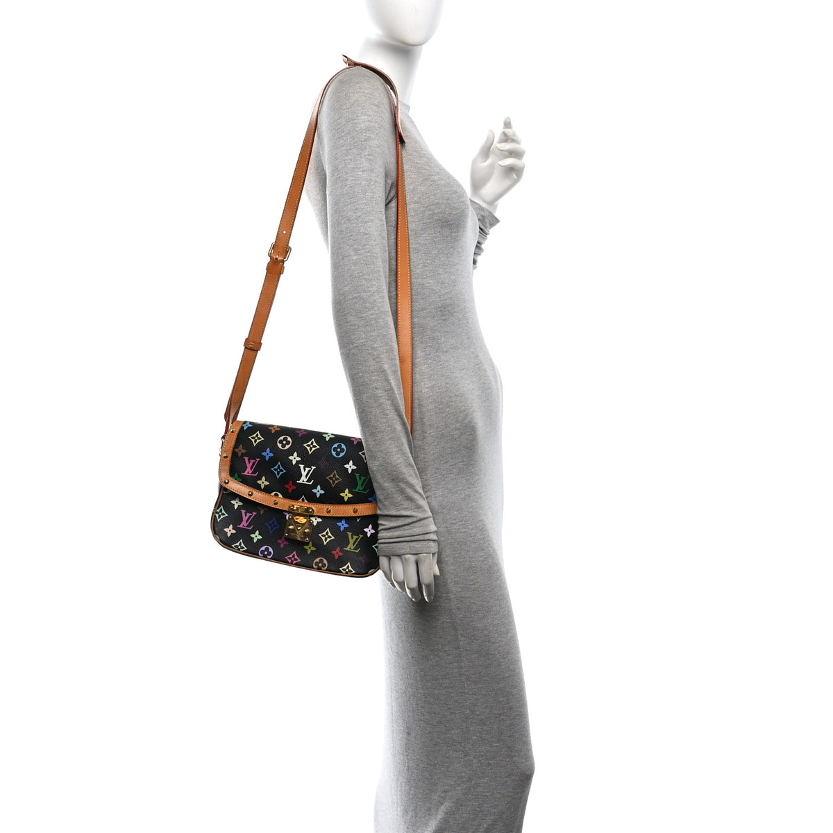 Louis Vuitton Monogram Multicolor Sologne Black 2 of 9