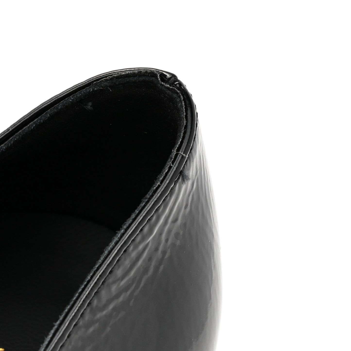 Patent Goatskin Cap Toe Mary Janes 38 Black
