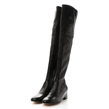 Gucci Nappa Claus Over The Knee Boots 38.5 Black 3 of 15