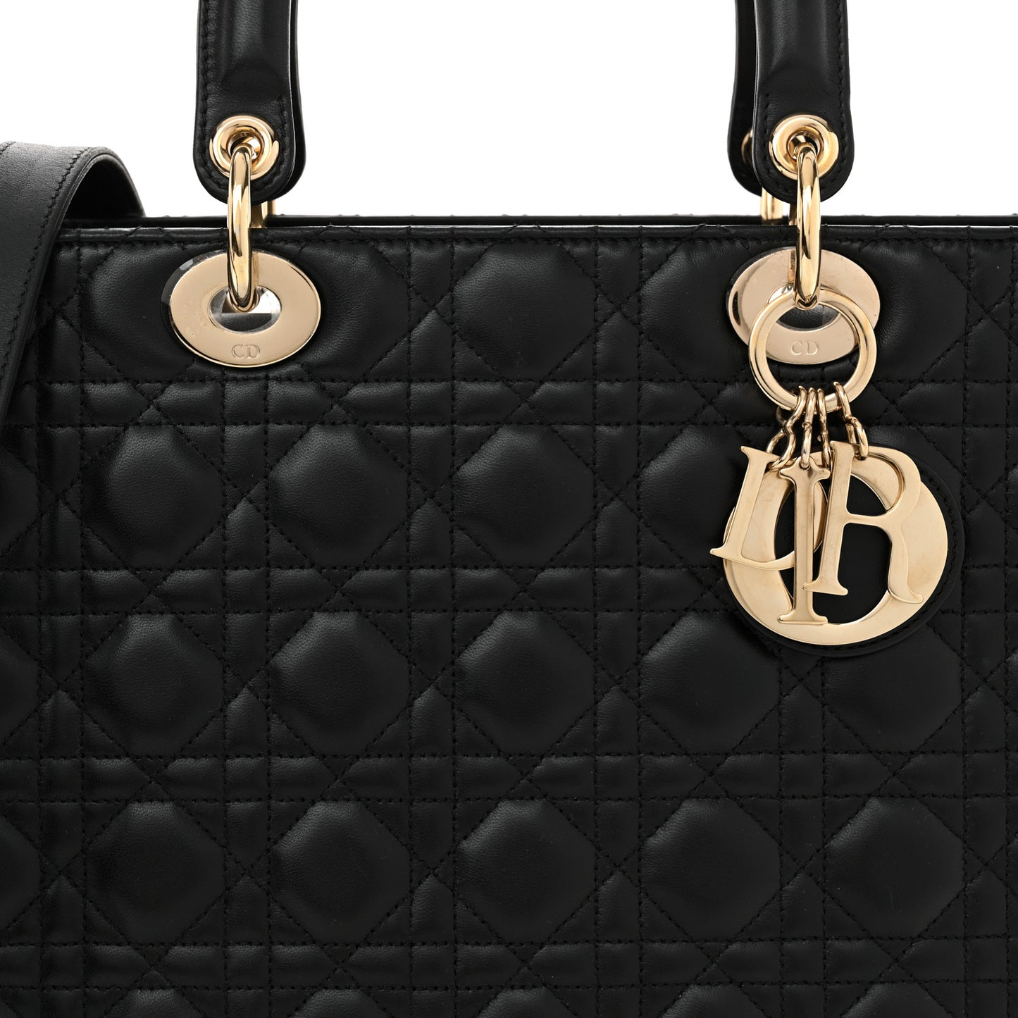 Lambskin Cannage Large Lady Dior Black