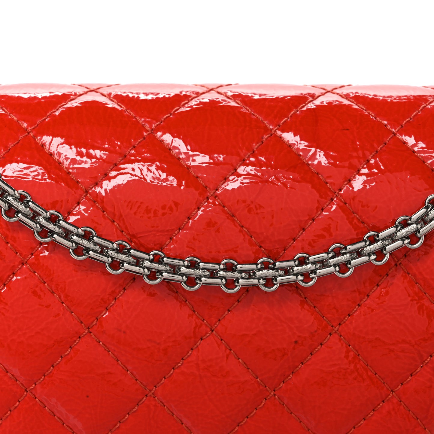 Aged Glazed Calfskin Quilted 2.55 Reissue 226 Flap Red