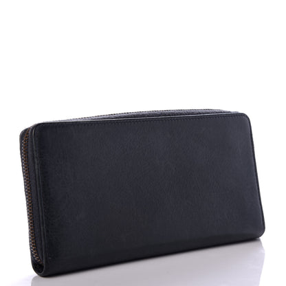 Balenciaga Agneau Classic Hardware Continental Zip Around Wallet Anthracite 3 of 6