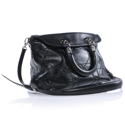 Christian Dior Lambskin Cannage Medium Granville Tote Black 3 of 7