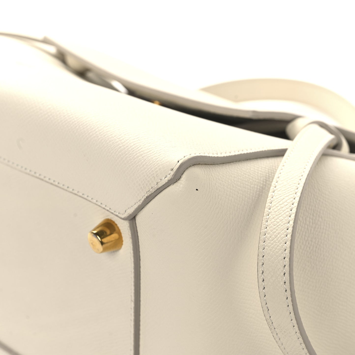 Grained Calfskin Mini Belt Bag White