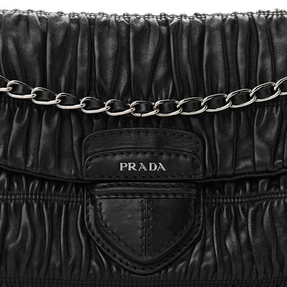 Prada Nappa Gaufre Flap Chain Shoulder Bag Black 7 of 9
