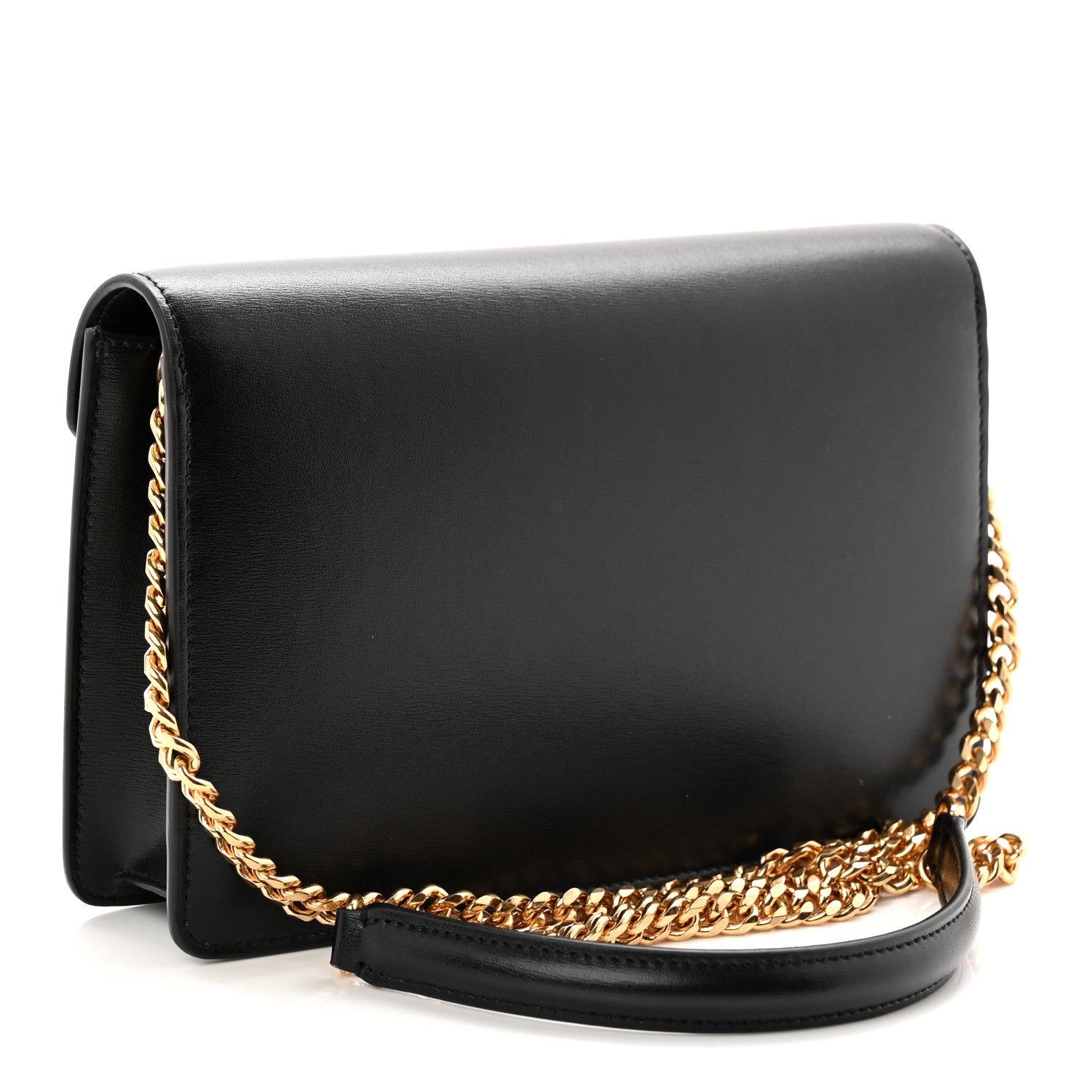 Celine Shiny Calfskin Triomphe Margo Wallet on Chain Black 3 of 11