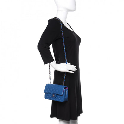 Chanel Lambskin Quilted Mini Rectangular Flap Blue Purple 2 of 11