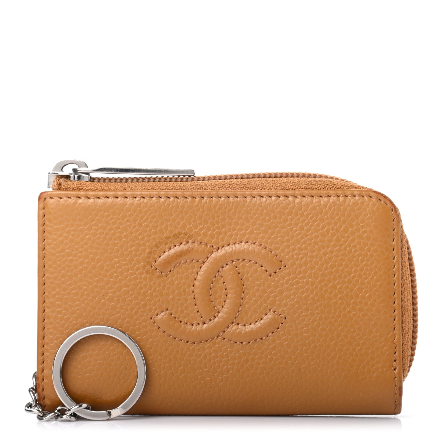 Chanel Caviar CC Key Holder Case Beige 1 of 7