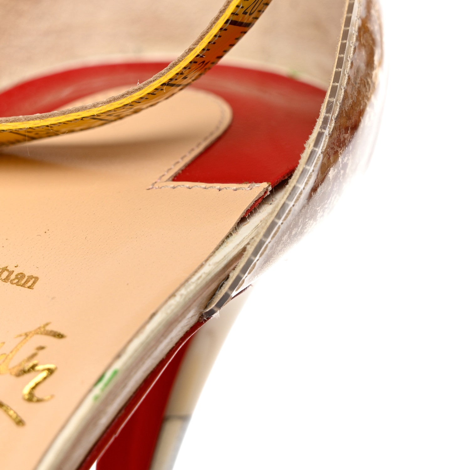 Christian Louboutin PVC Patent Ruban Calfskin Metricathy 150 Pumps 37 Transparent Yellow 9 of 10
