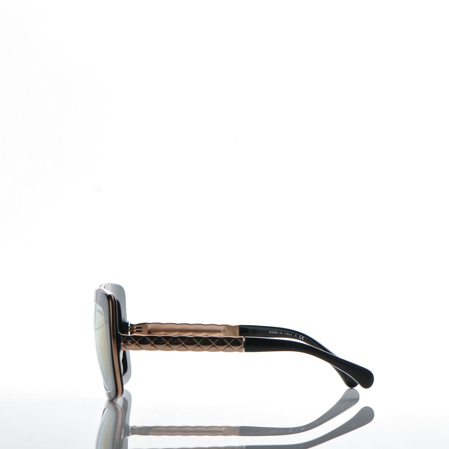 Metal Square Spring Sunglasses 5369 Black Pink Gold