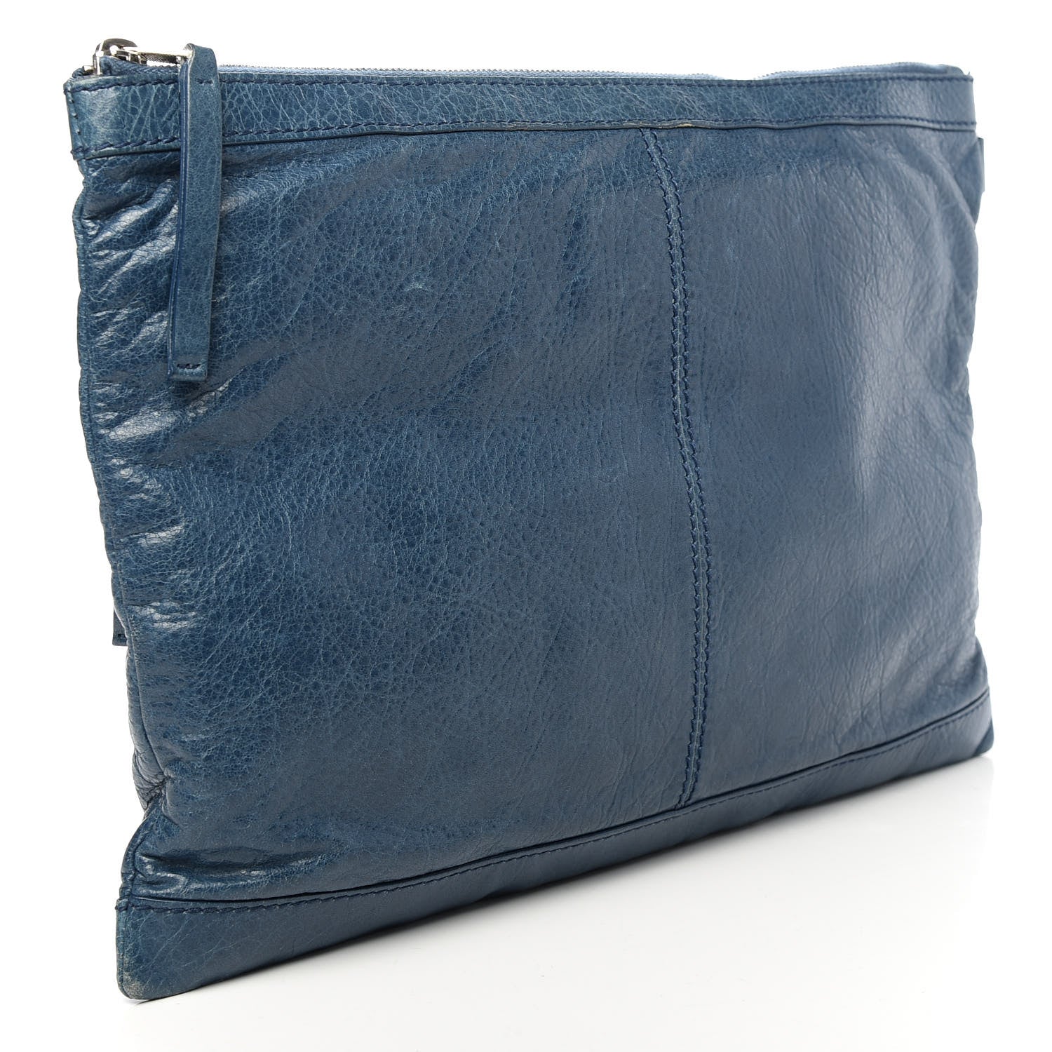 Balenciaga Agneau Arena Classic Silver Hardware Large Clip Bleu Mineral 3 of 10