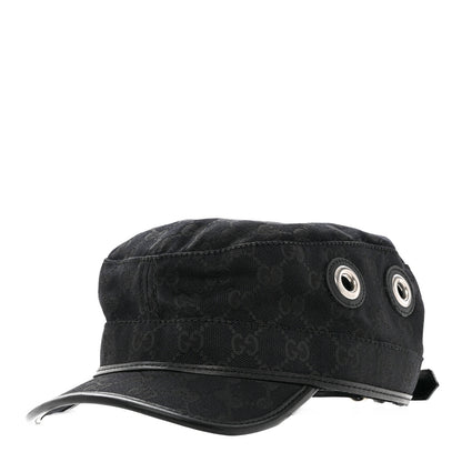 Gucci Monogram Canvas Military Hat L Black 1 of 9
