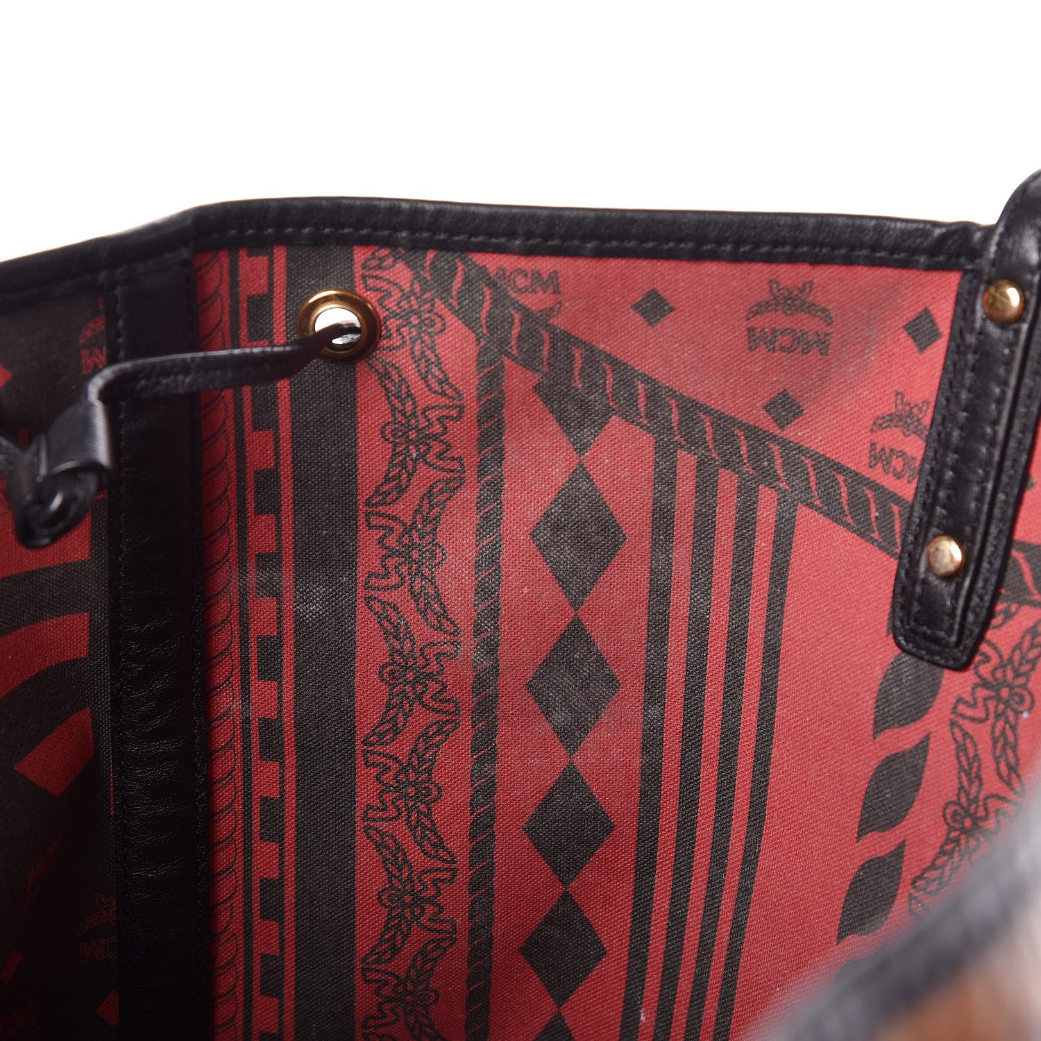 MCM Visetos Medium Project Reversible Shopper Tote Cognac 12 of 16