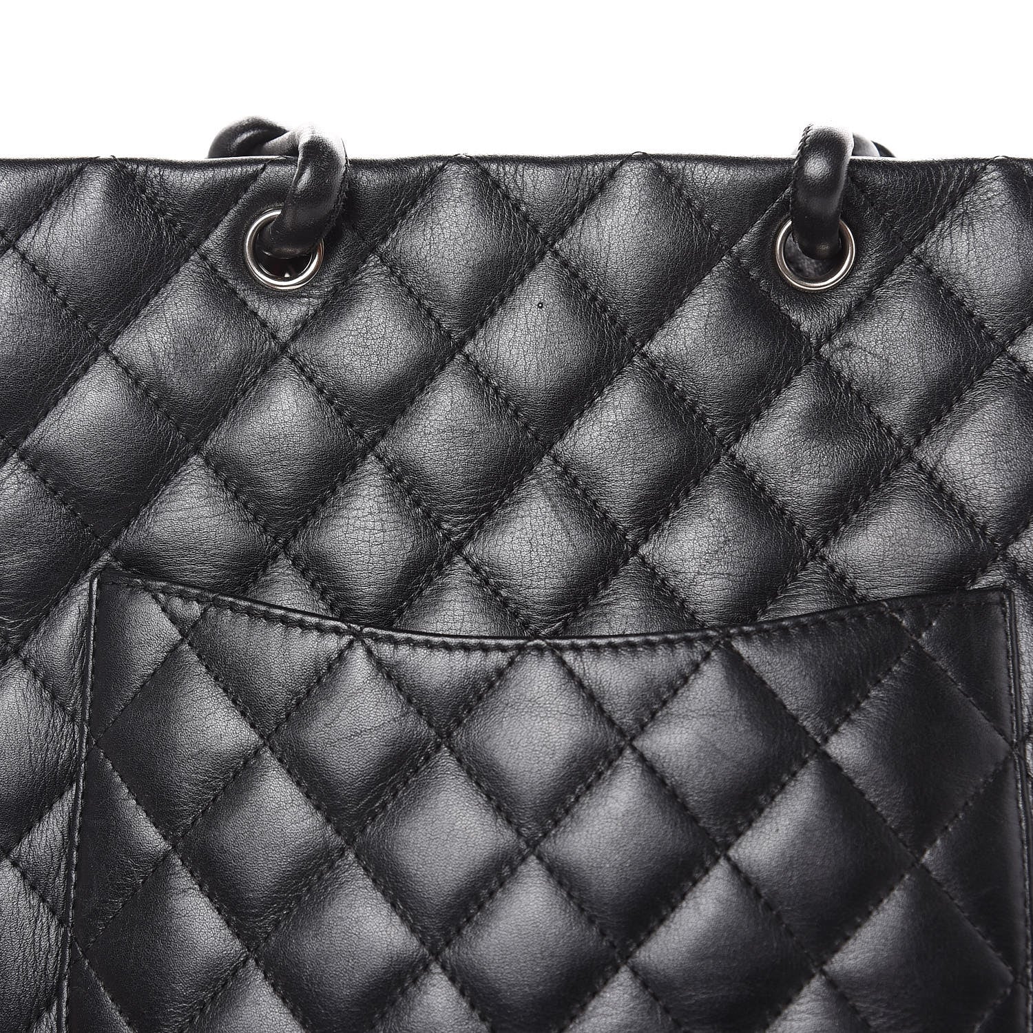Chanel Calfskin Quilted Medium Cambon Tote Black White 12 of 17