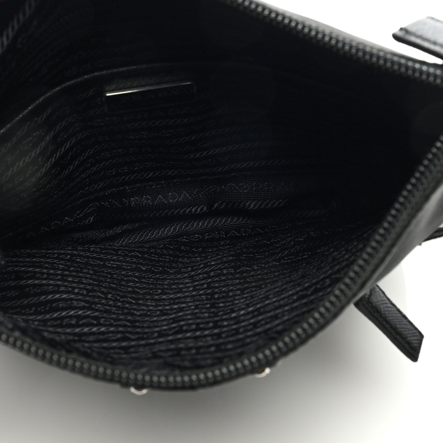 Nylon Saffiano Flat Messenger Bag Black