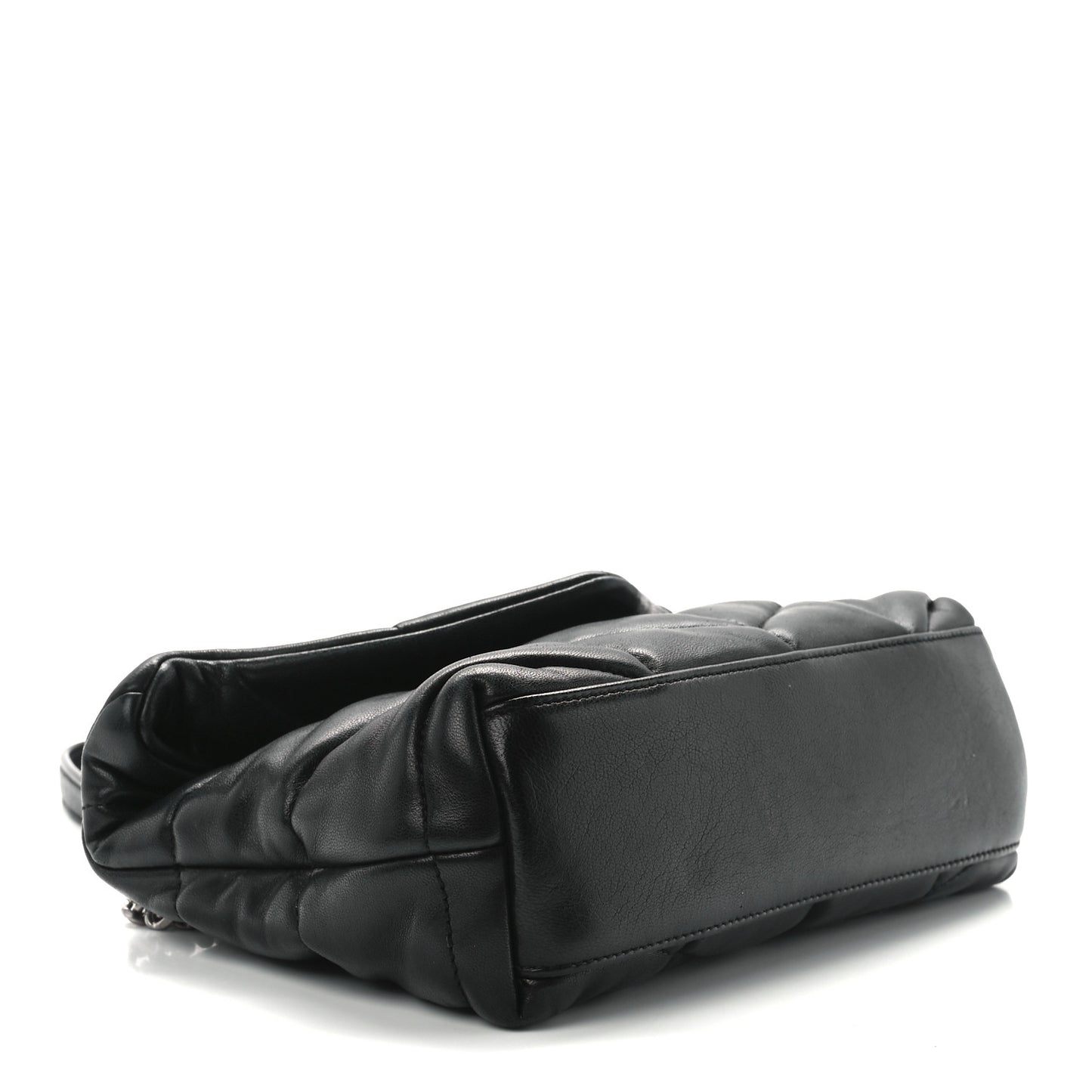 Lambskin Quilted Toy Loulou Puffer Monogram Chain Satchel Black