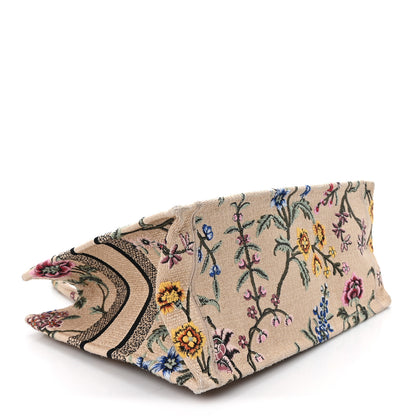 Christian Dior Raffia Embroidered Petites Fleurs Medium Book Tote Natural 4 of 12