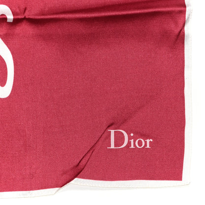 Christian Dior Silk Cotton Square Scarf Red 2 of 3