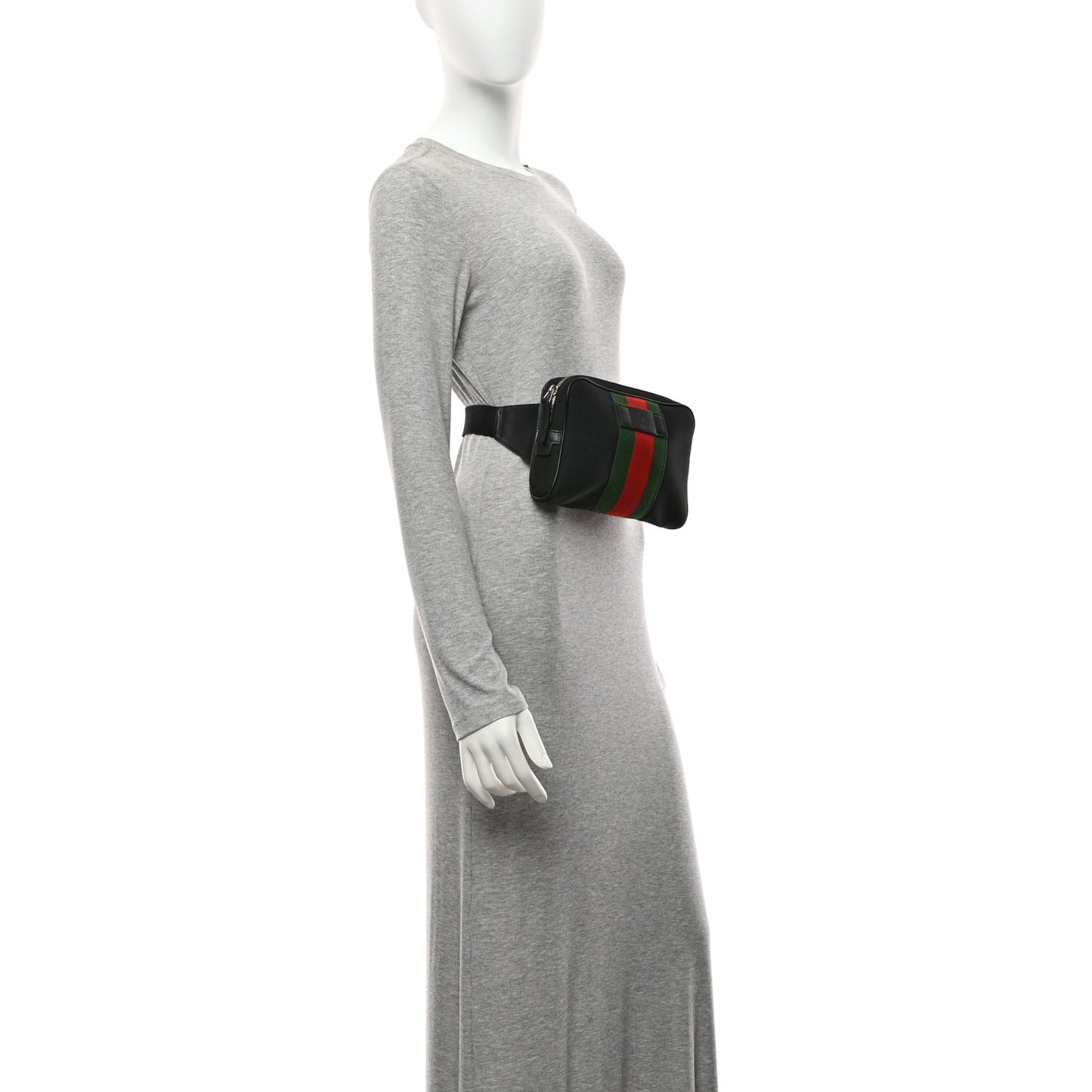 Canvas Web Slim Belt Bag Black