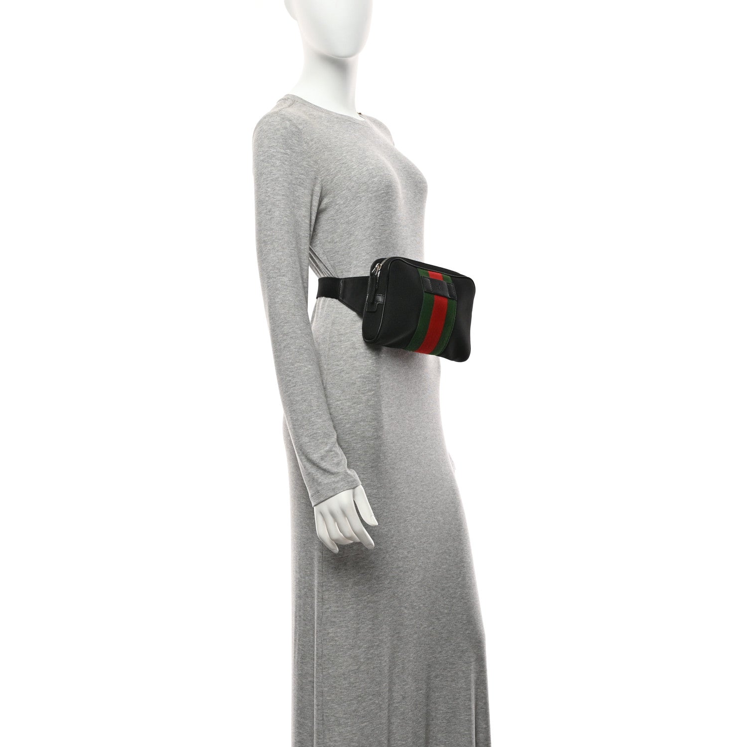 Gucci Canvas Web Slim Belt Bag Black 2 of 11
