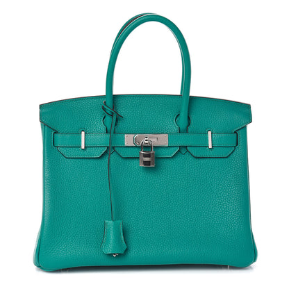 Hermes Taurillon Clemence Birkin 30 Bleu Paon 1 of 31