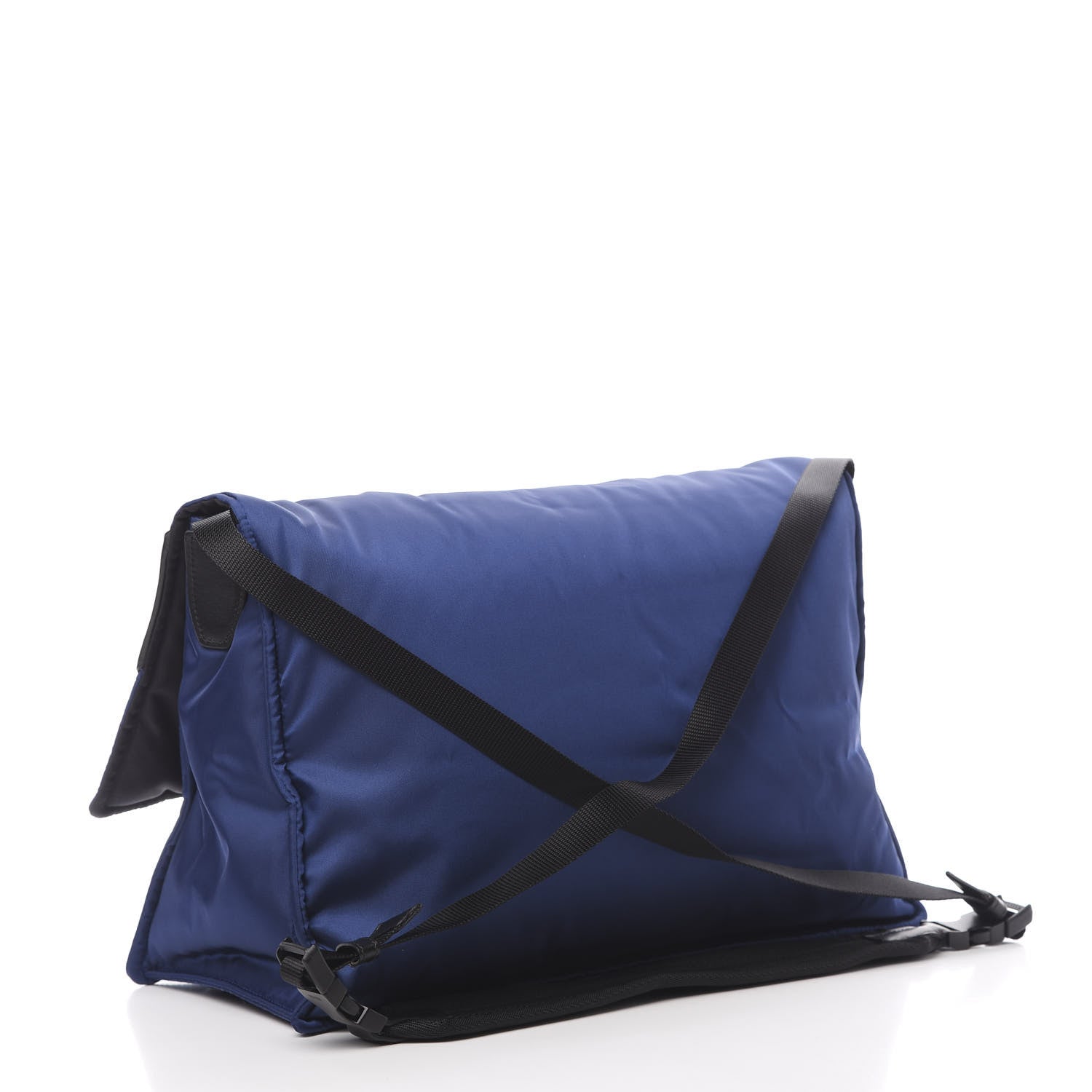 Prada Tessuto Nylon Soft Calf Messenger Royal Black 3 of 11