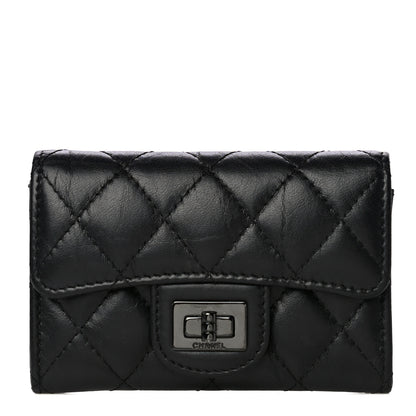 Chanel Aged Calfskin Quilted Reissue Flap Card Holder So Black 1 of 12