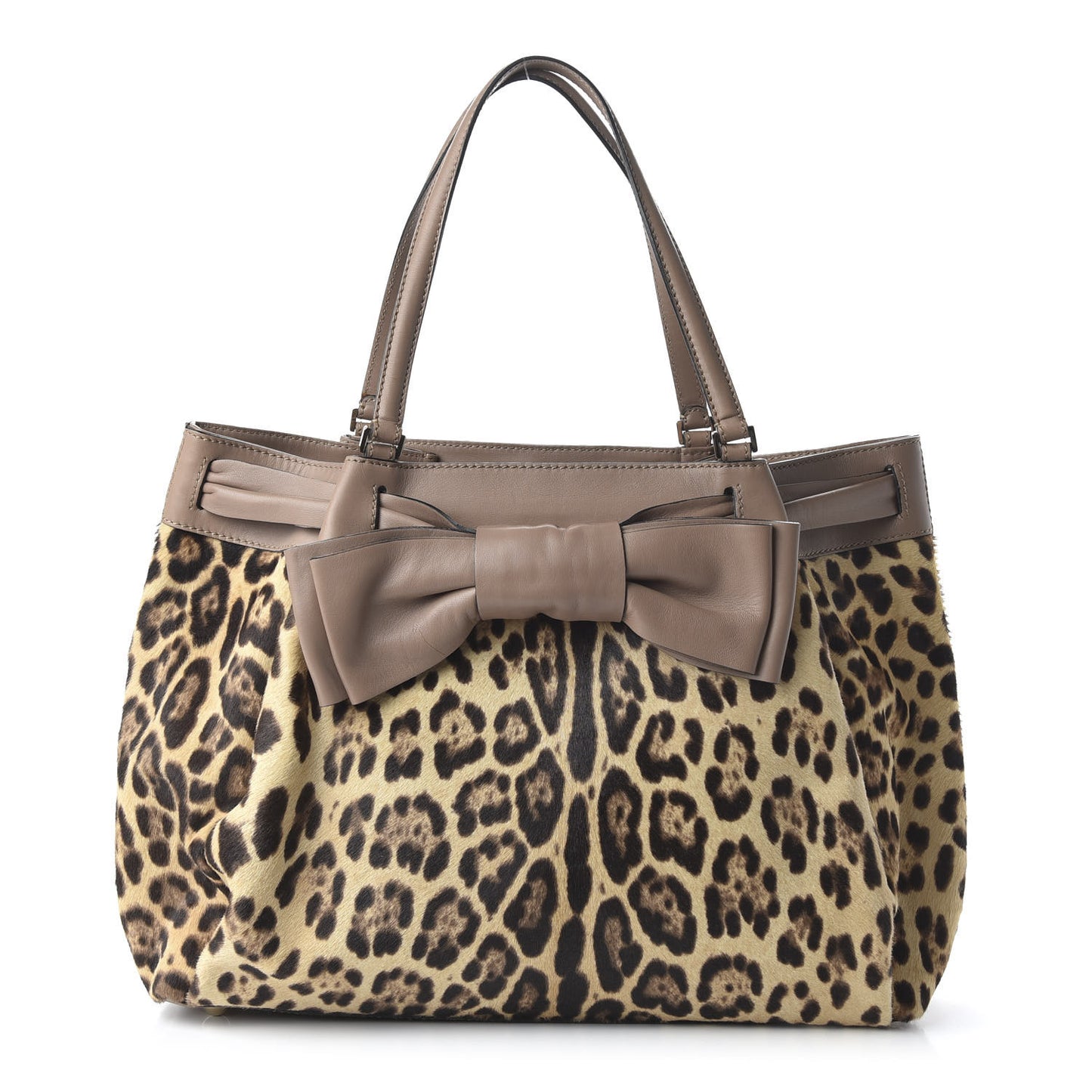 Calf Hair Leopard Print Medium Aphrodite Bow Tote