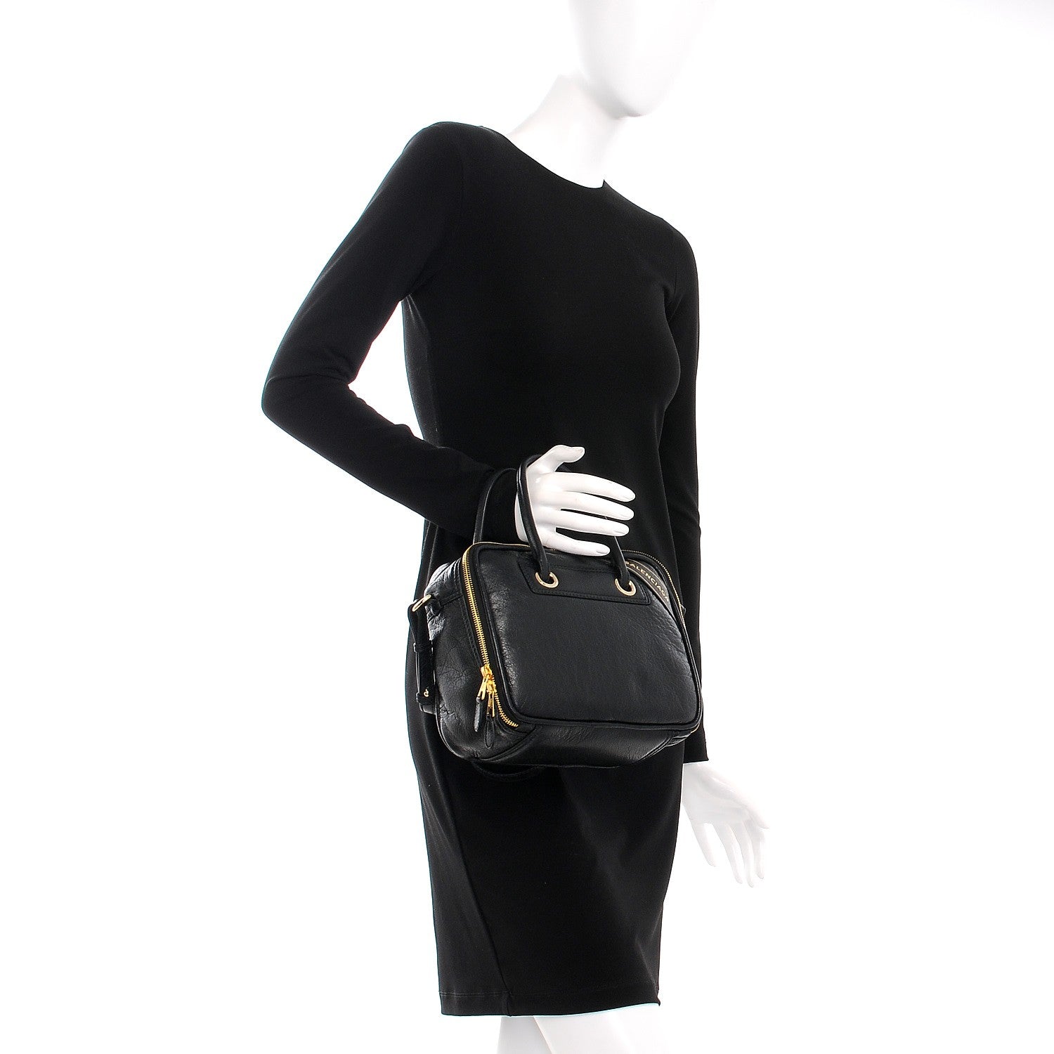 Balenciaga Agneau S Blanket Square Tote Black 3 of 8