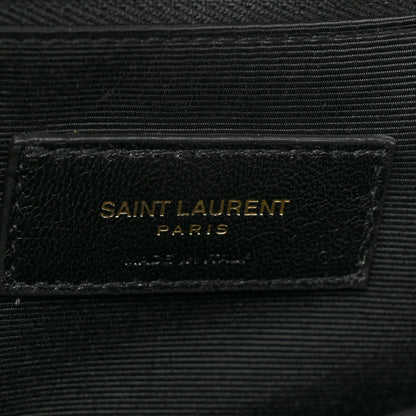 Saint Laurent Grain De Poudre Matelasse Chevron Monogram Shopping Bag Black 9 of 14