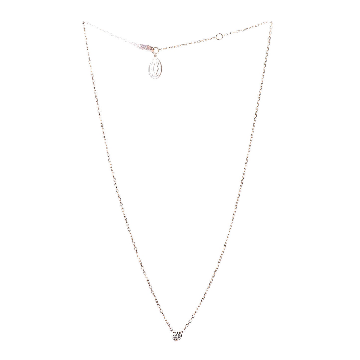 18K Pink Gold Diamond D'Amour Heart Pendant Necklace