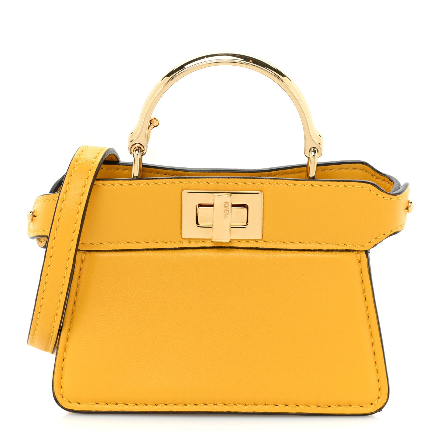 Shiny Nappa Nano Peekaboo Maxi Handle Satchel Mimosa