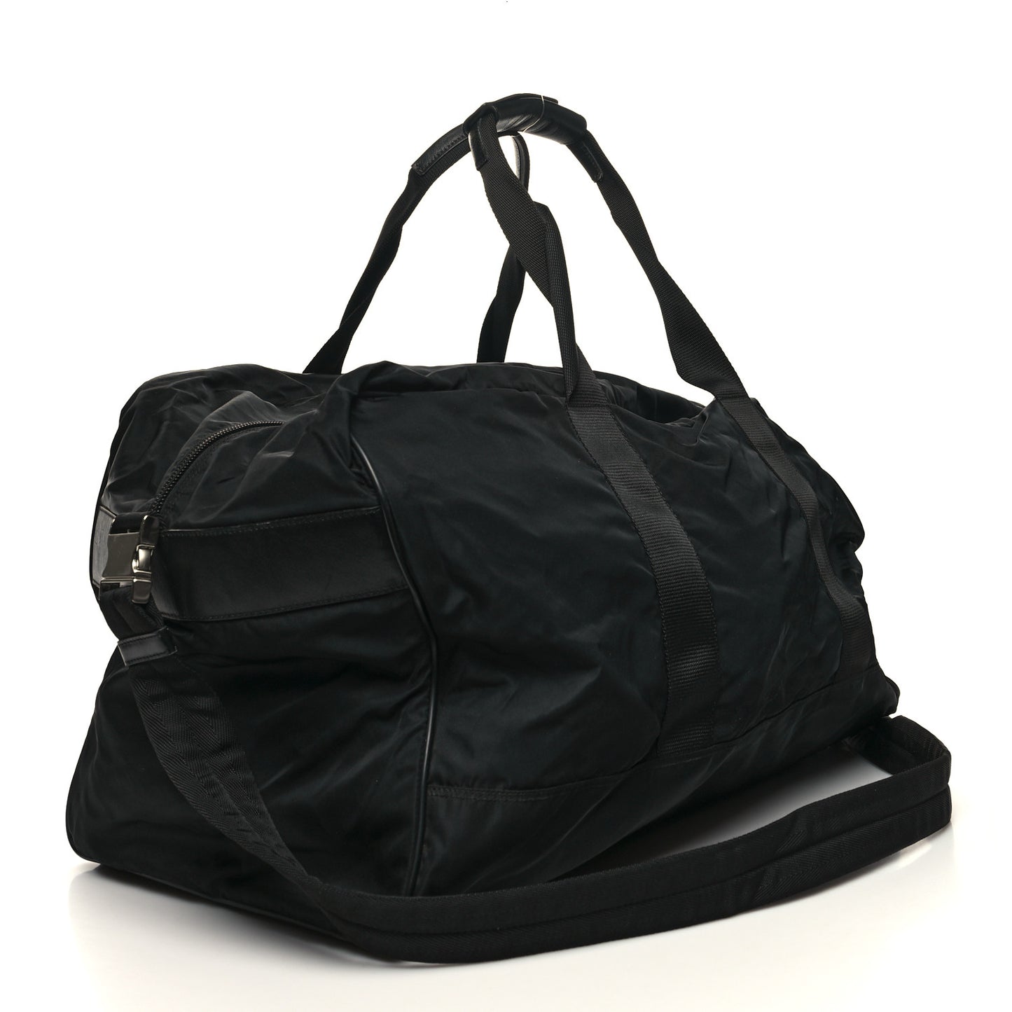 Tessuto Nylon Saffiano Viaggio Duffle Black