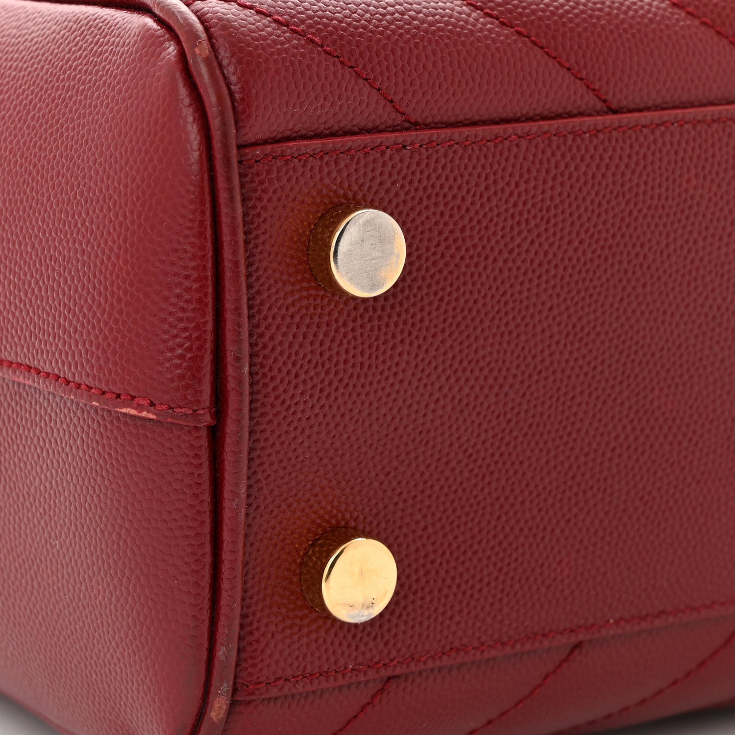 Saint Laurent Grain De Poudre Matelasse Chevron Monogram Shopping Bag Oxblood 10 of 15