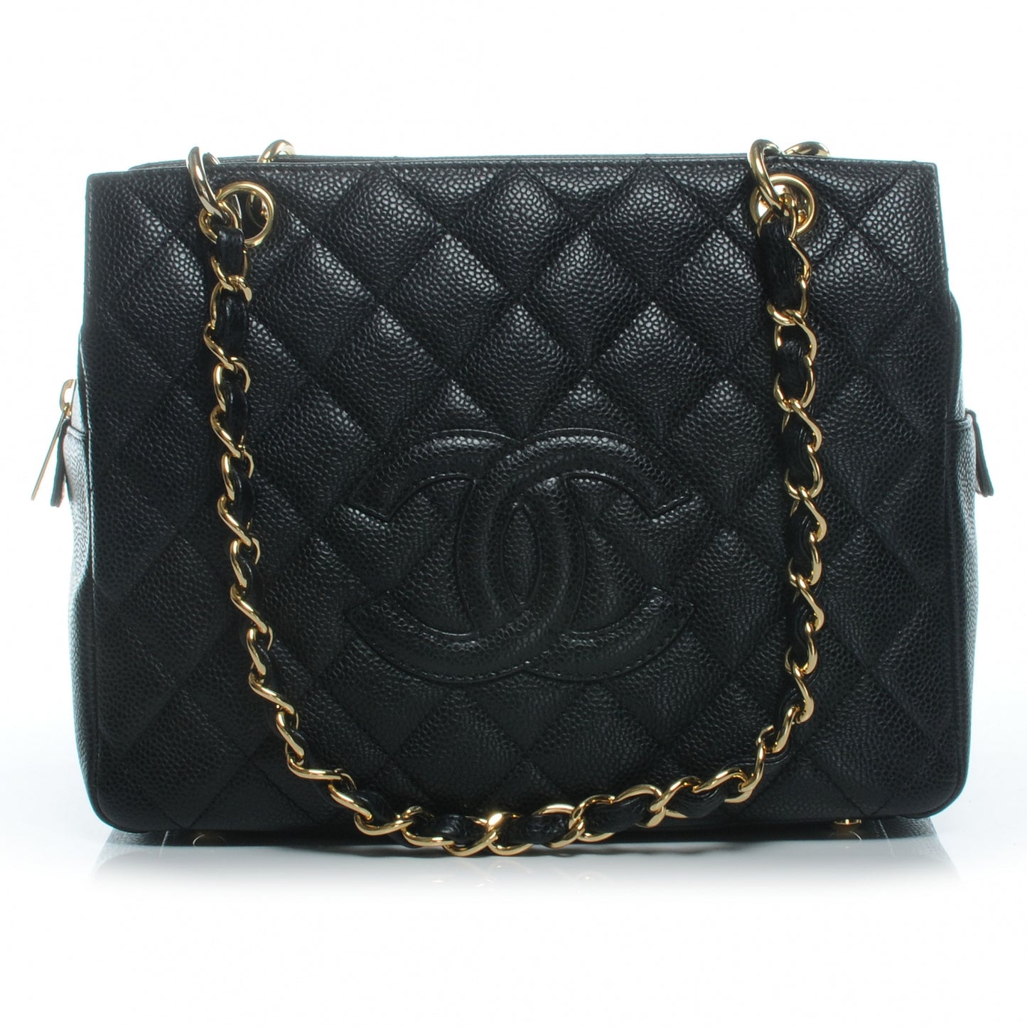 Caviar Quilted Petit Timeless Tote PTT Black