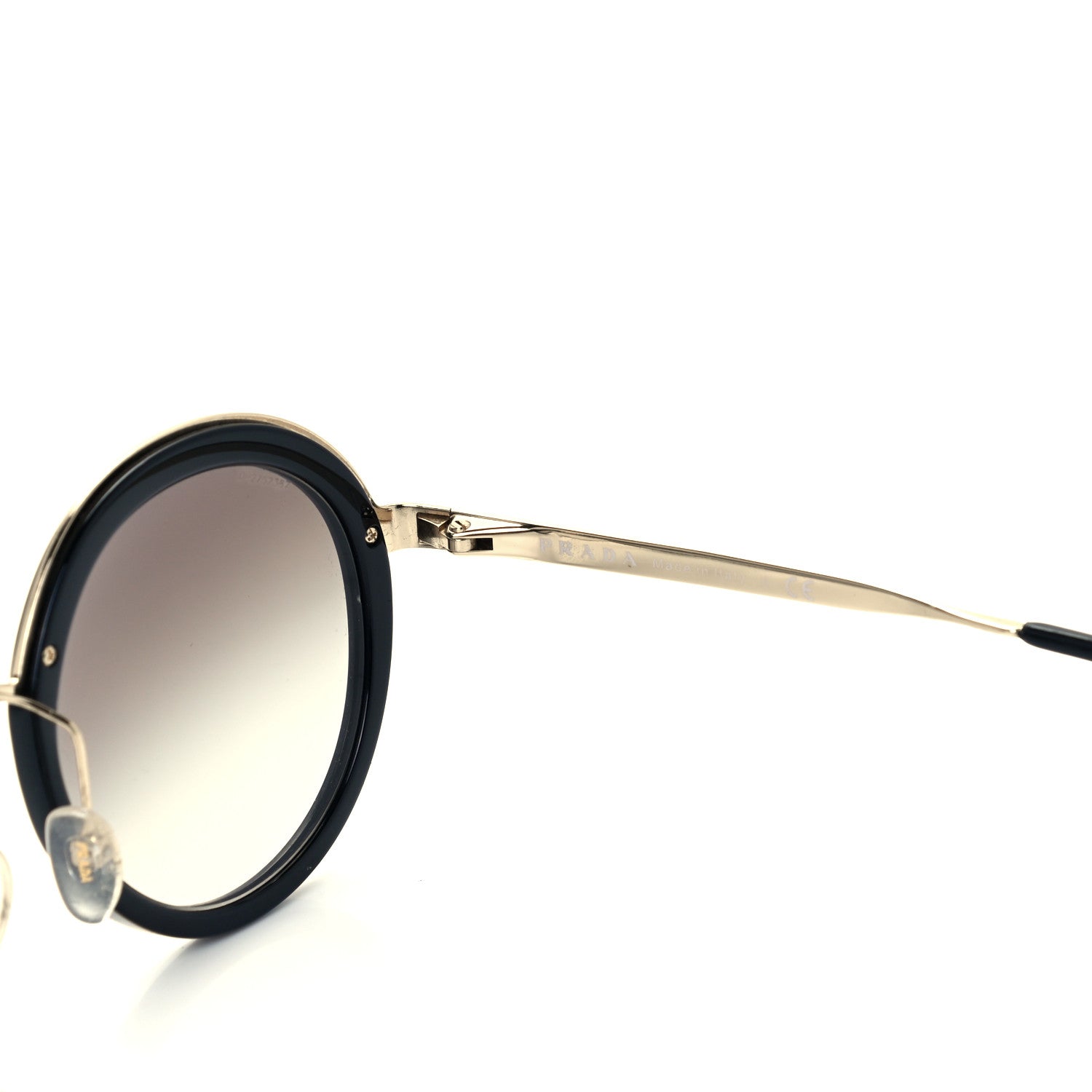 Prada Round Frame Sunglasses SPR 50T Black 5 of 7
