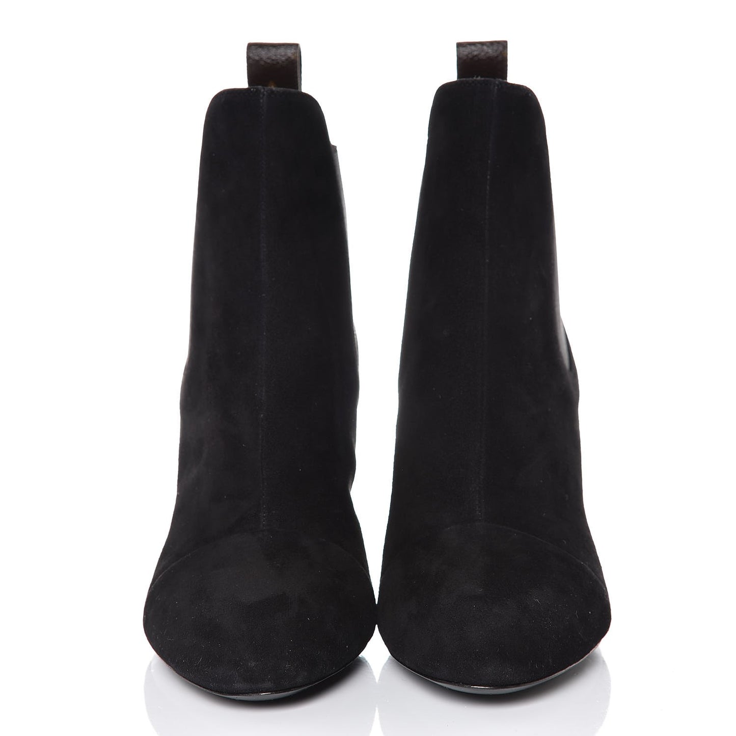 Suede Monogram Uniformes Cap Toe Chelsea 80mm Ankle Boots 37.5 Black