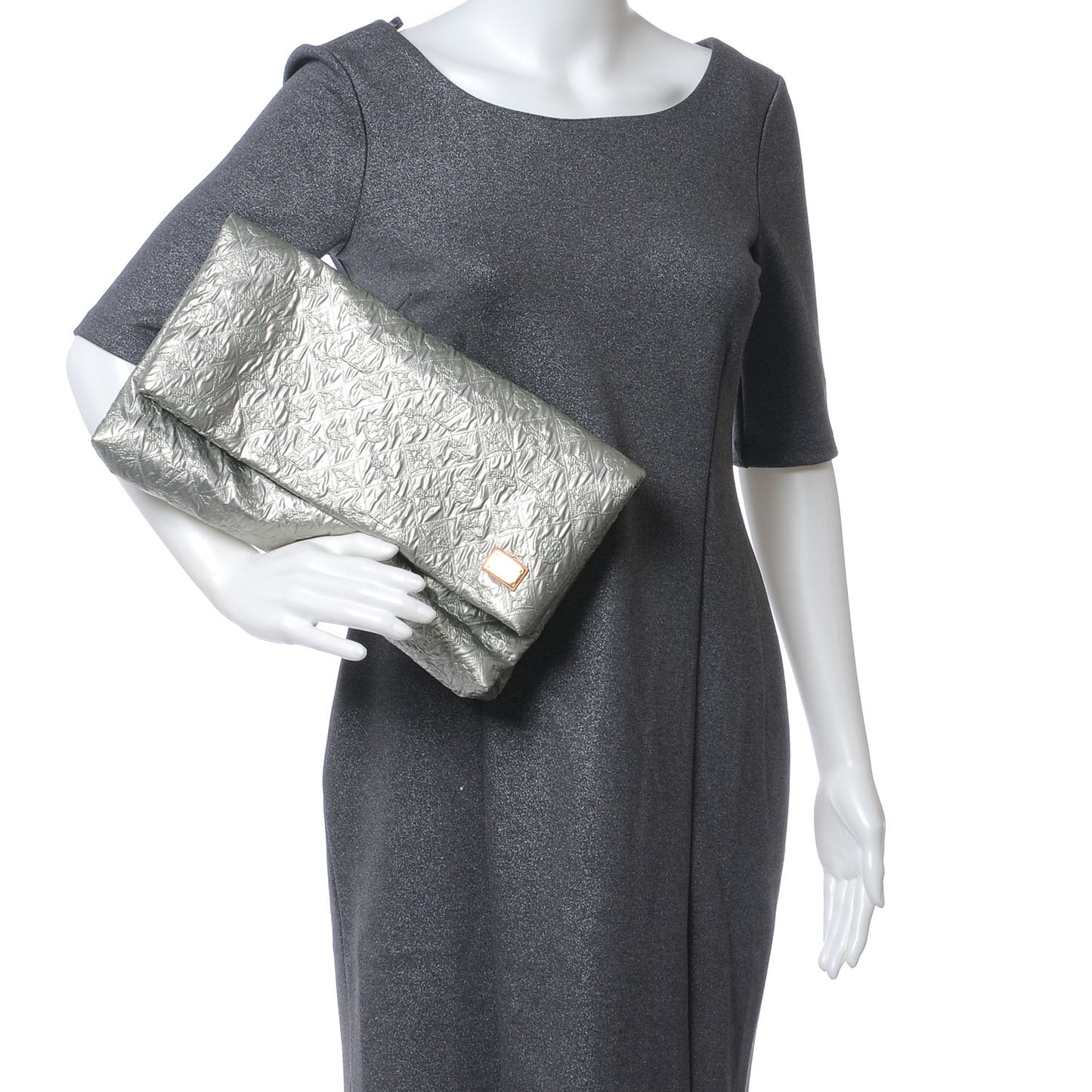Jacquard Quilted Monogram Limelight Clutch GM Perle
