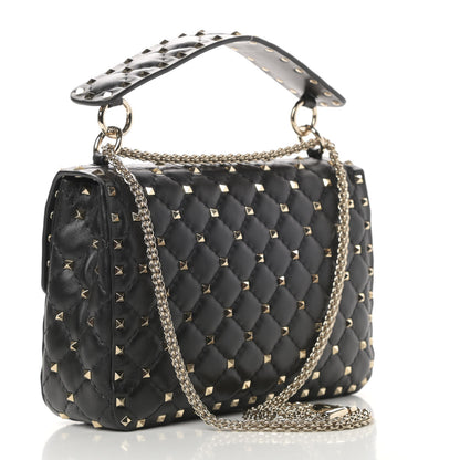 Valentino Garavani Lambskin Medium Rockstud Spike Shoulder Bag Black 3 of 11