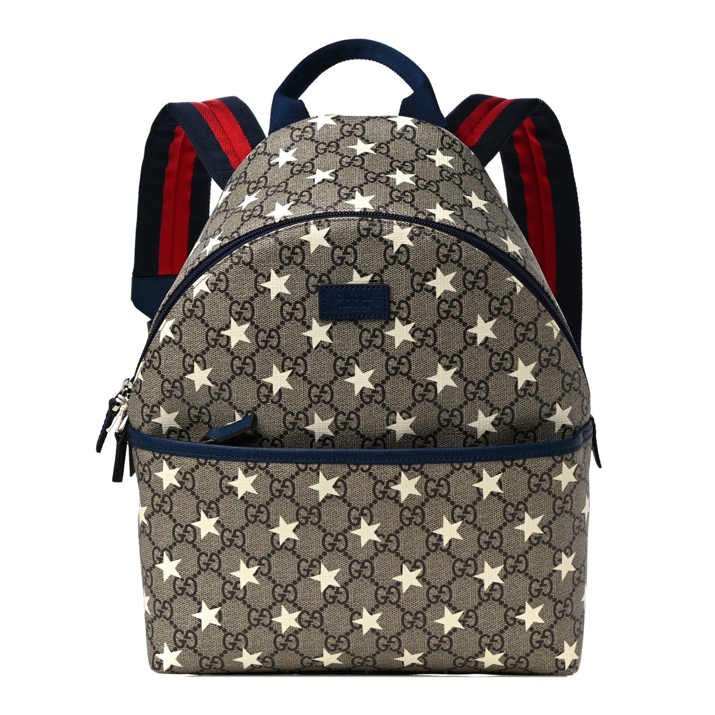 GG Supreme Monogram Stars Childrens Backpack Beige Ebony Yellow Royal
