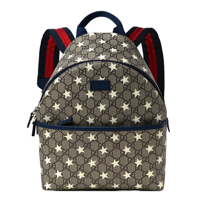Gucci GG Supreme Monogram Stars Childrens Backpack Beige Ebony Yellow Royal 1 of 10