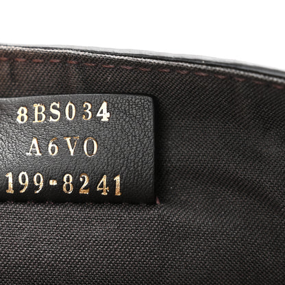 Fendi Glazed Fabric Vitello Century FF 1974 Mini Baguette Cage Mogano Panna Black 7 of 11