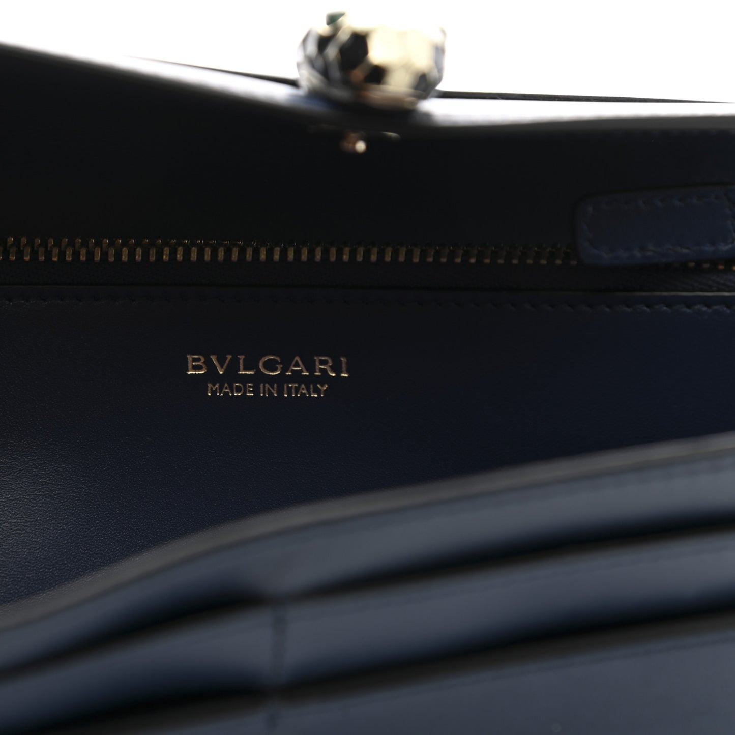 Calfskin Serpenti Forever Wallet Blue