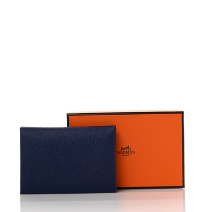 Hermes Epsom Verso Calvi Duo Card Case Bleu Saphir Bleu France 9 of 9