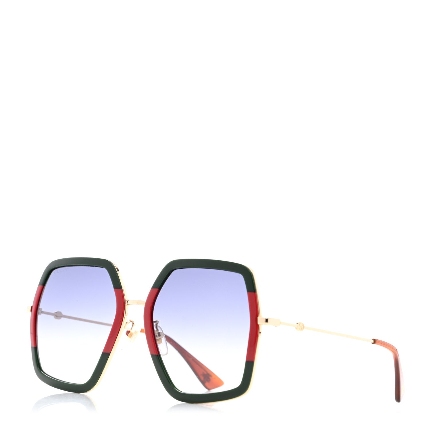 Gucci Square Frame Web GG0106S Sunglasses Tortoise 1 of 8