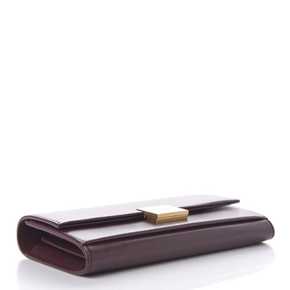 Saint Laurent Calfskin Bellechasse Flap Clutch Burgundy 4 of 8