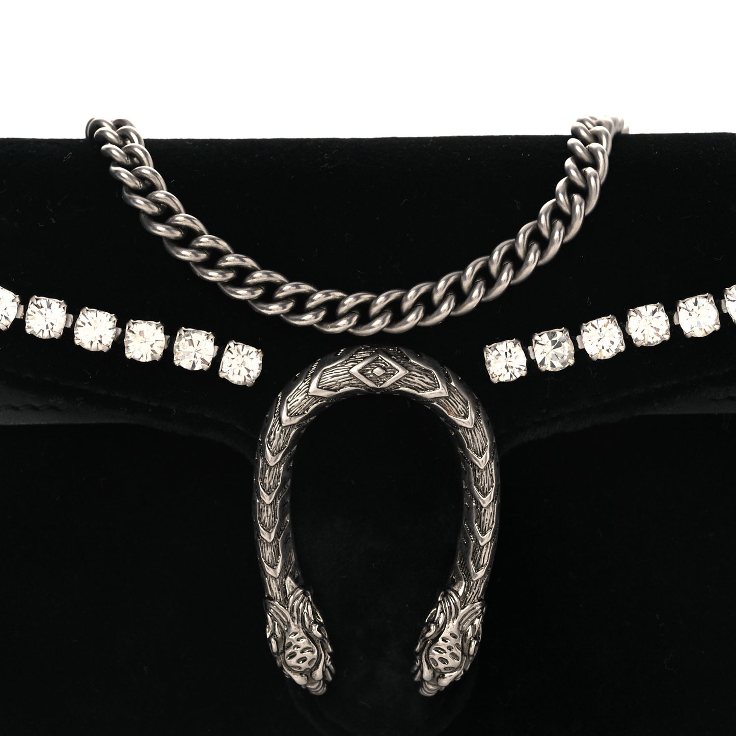 Velvet Crystal Super Mini Dionysus Shoulder Bag Black